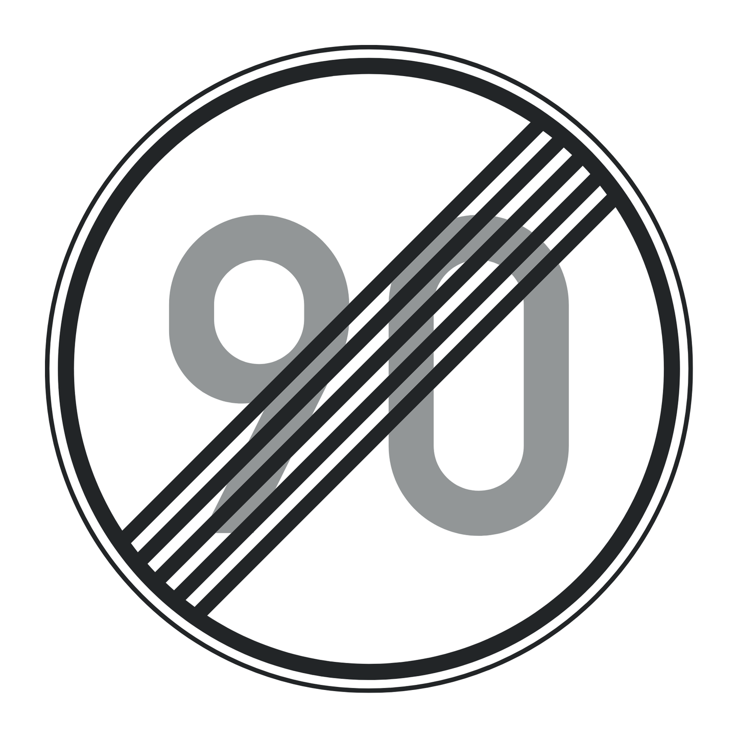 Verkehrszeichen "Ende der zulässigen Höchstgeschwindigkeit 90 km/h" - VZ 278-90