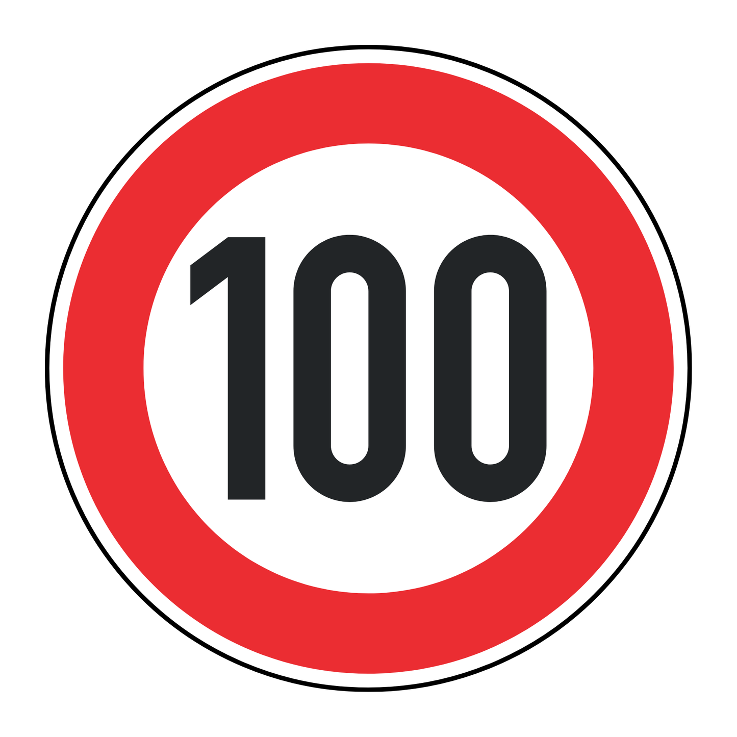 Verkehrszeichen "Zulässige Höchstgeschwindigkeit 100 km/h" - VZ 274-100