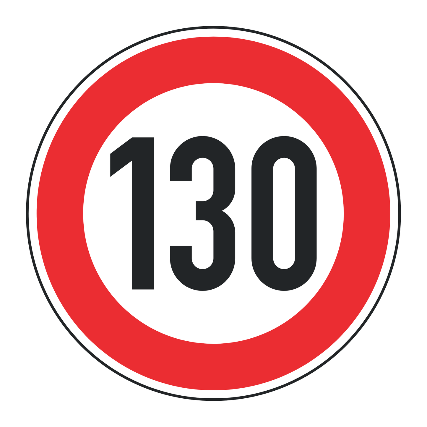 Verkehrszeichen "Zulässige Höchstgeschwindigkeit 130 km/h" - VZ 274-130