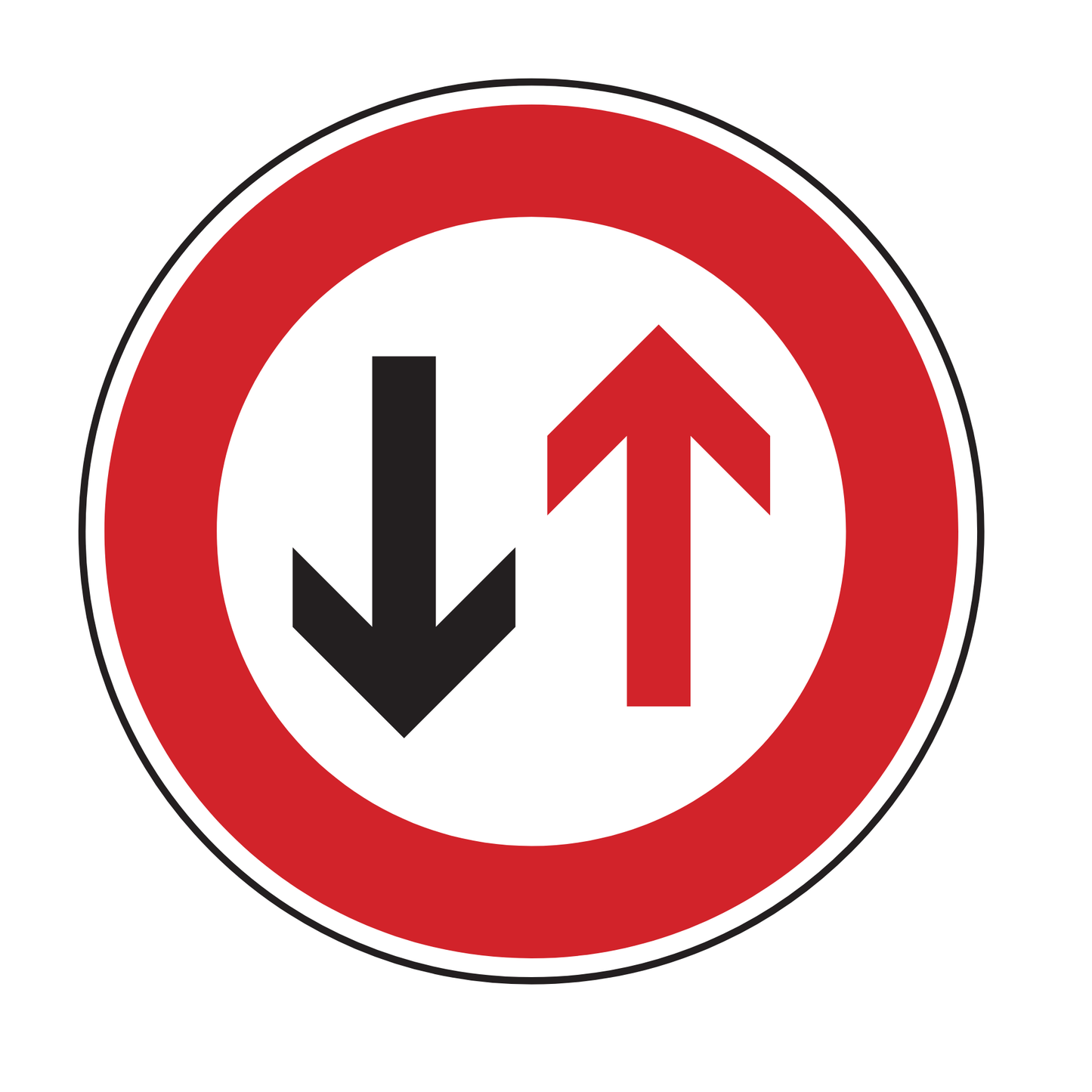 Verkehrszeichen "Vorrang des Gegenverkehrs" - VZ 208