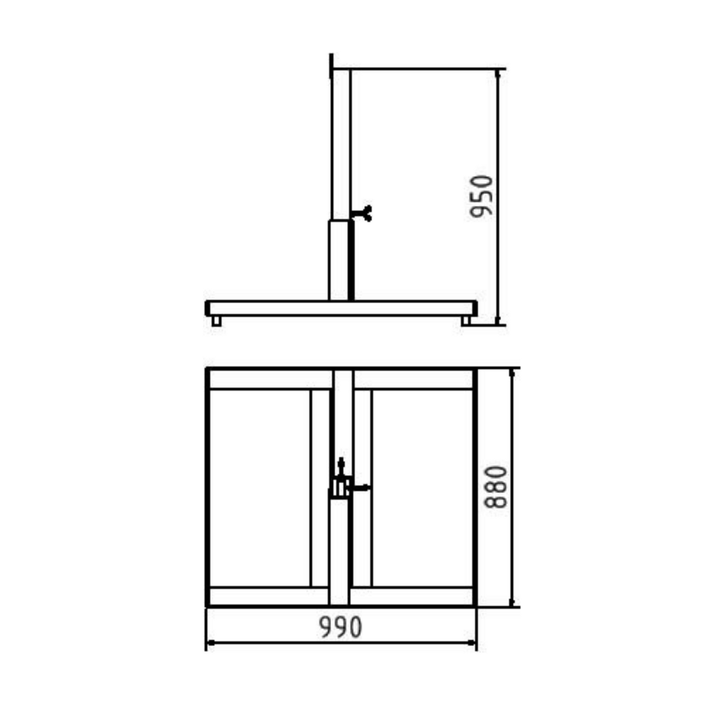 Schilderständer zur Aufnahme von 40 x 40 und 60 x 60 Schaftrohr Vorrichtung für 4 Fußplatten pro Seite