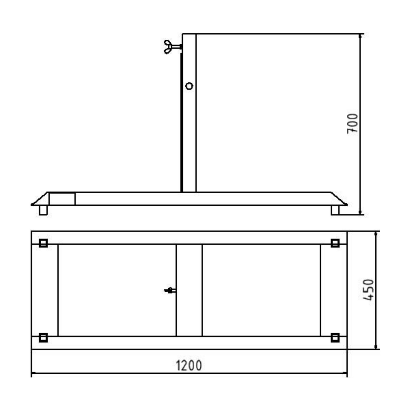 Schilderständer zur Aufnahme von 40 x 40 Schaftrohr Vorrichtung für 4 Fußplatten