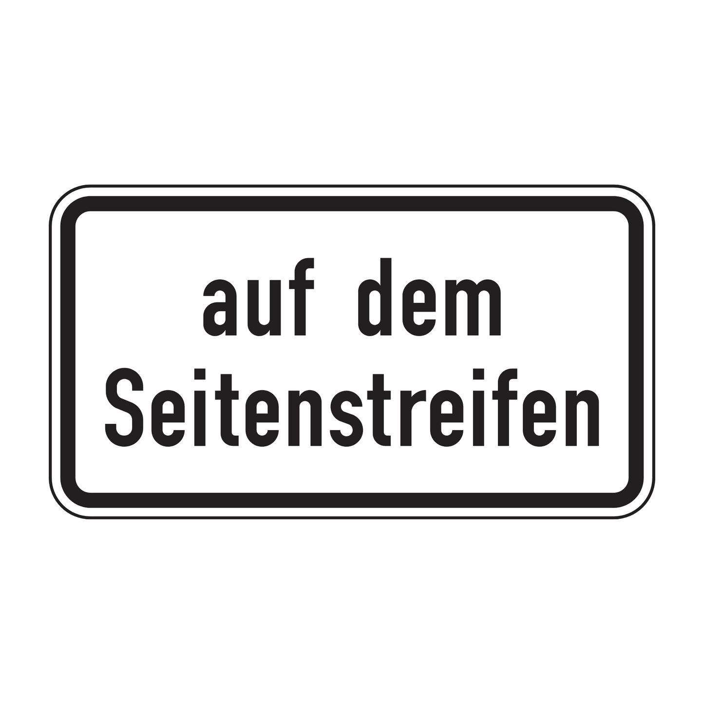 Verkehrszeichen "Auf dem Seitenstreifen" – VZ 1053-34