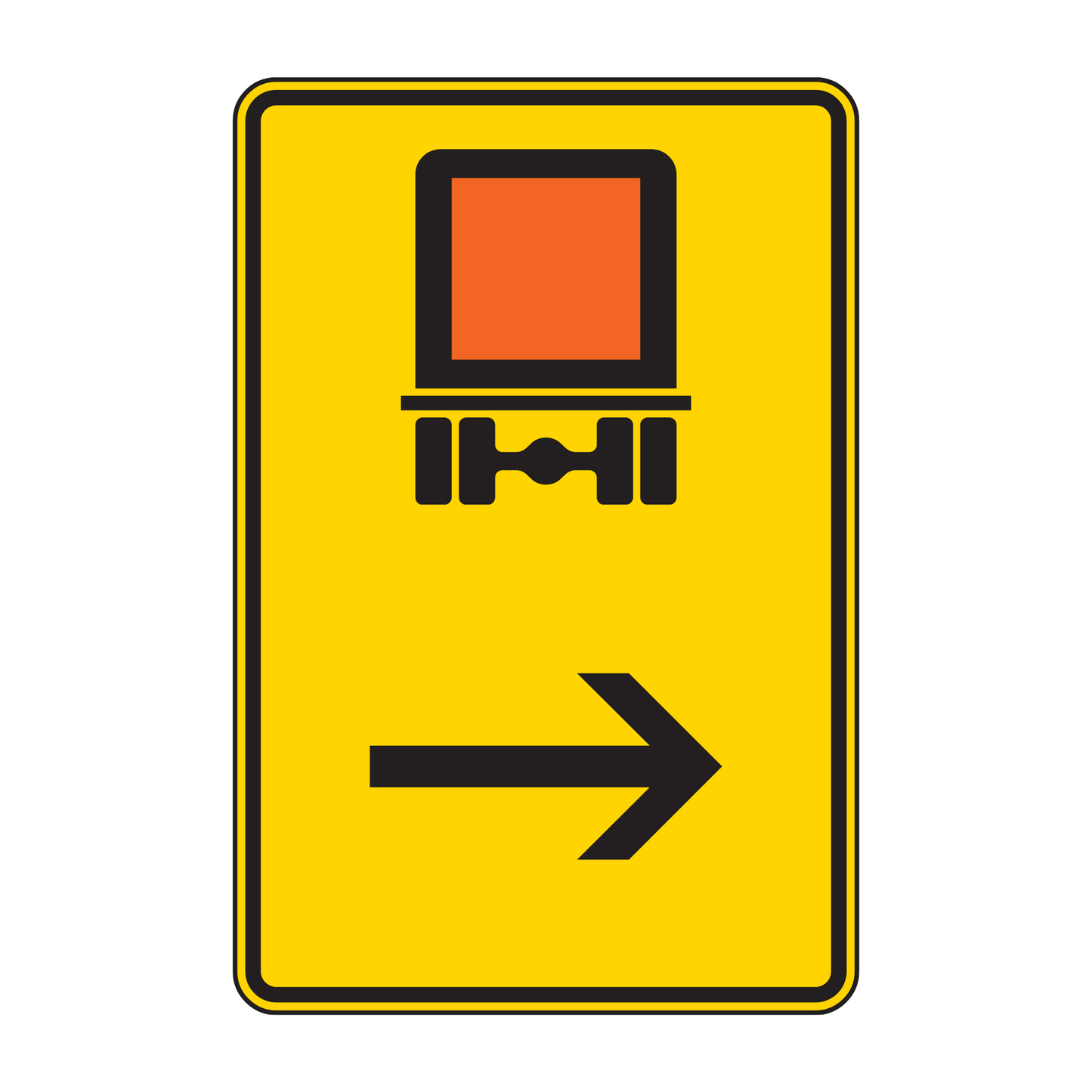 Verkehrszeichen „Wegweiser für kennzeichnungspflichtige Fahrzeuge mit gefährlichen Gütern, hier rechts“ – VZ 422-22