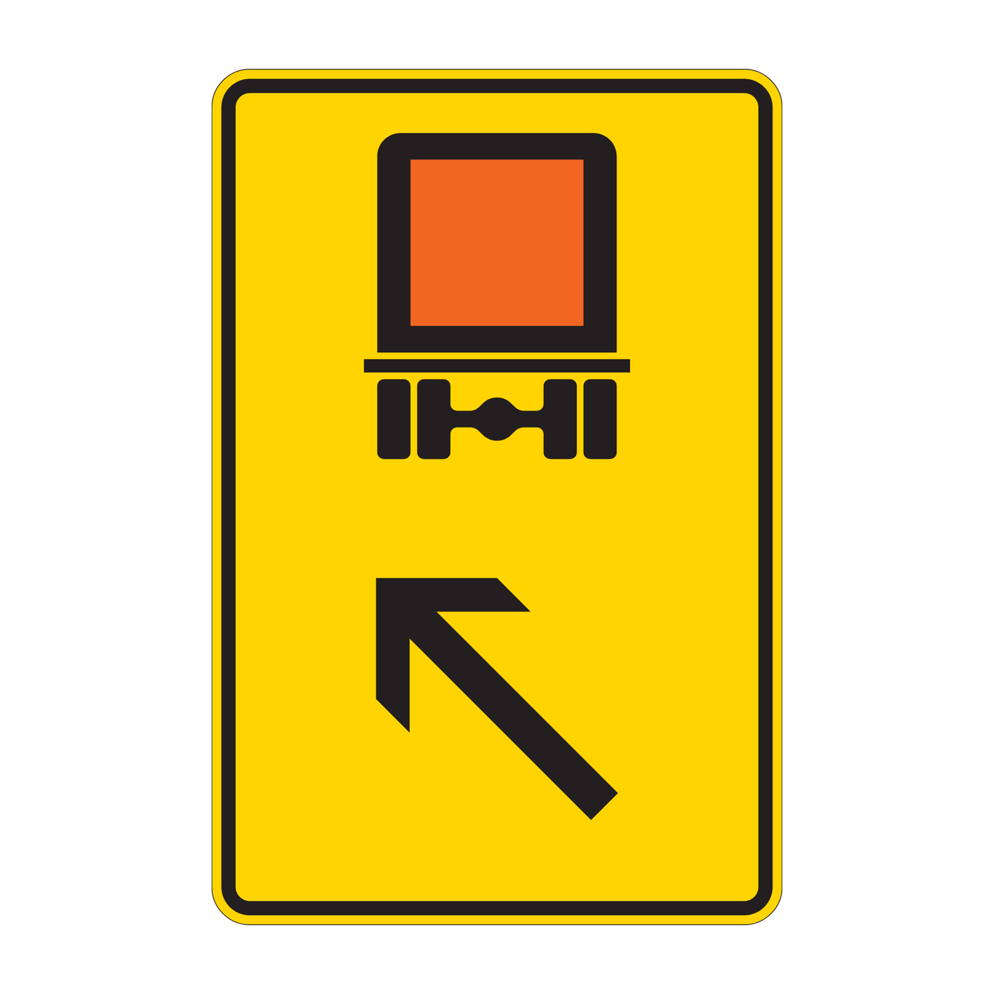 Verkehrszeichen „Wegweiser für kennzeichnungspflichtige Fahrzeuge mit gefährlichen Gütern, links einordnen“ – VZ 422-13