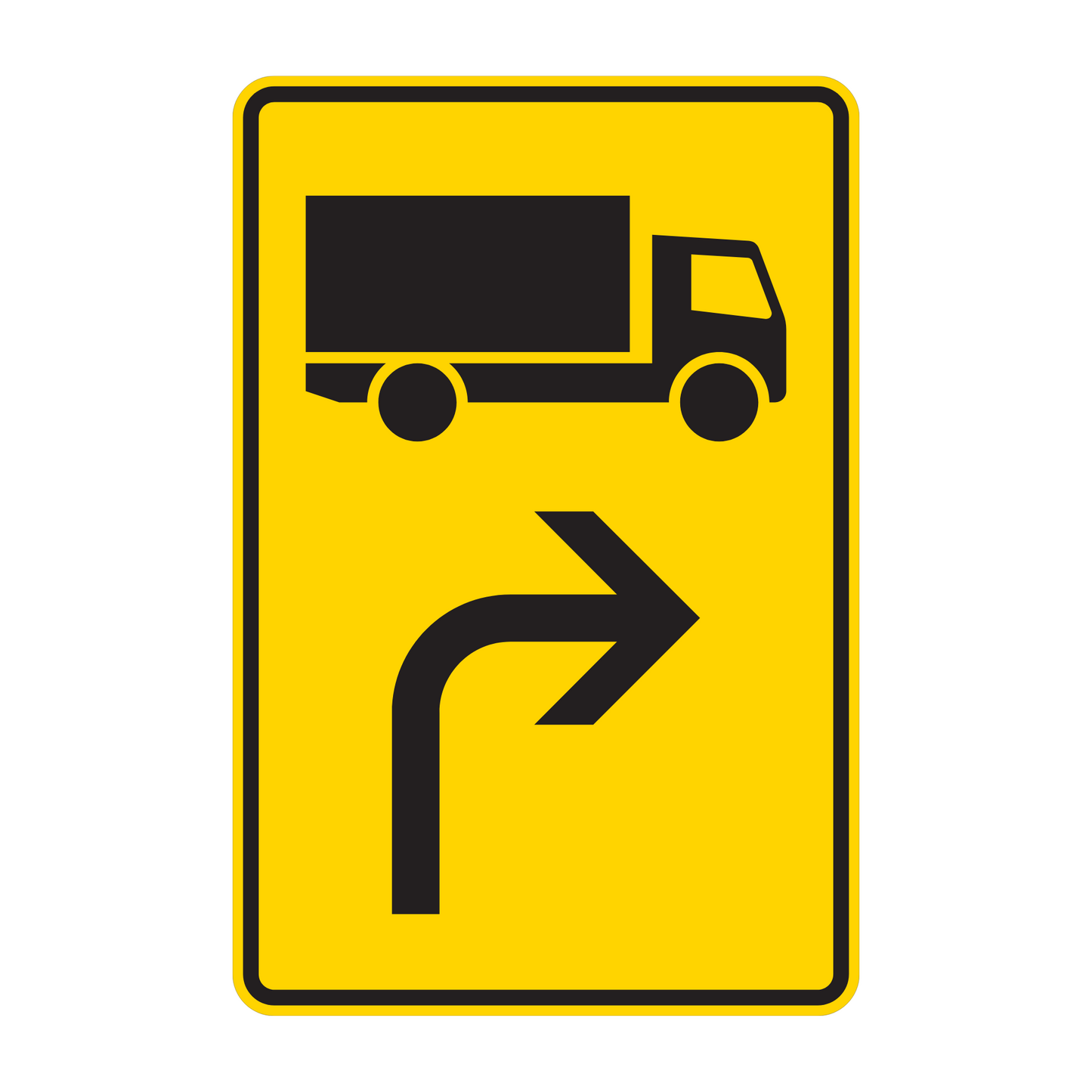 Verkehrszeichen „Vorwegweiser für Kfz mit einer zulässigen Gesamtmasse über 3,5t, rechtsweisend“ – VZ 442-20