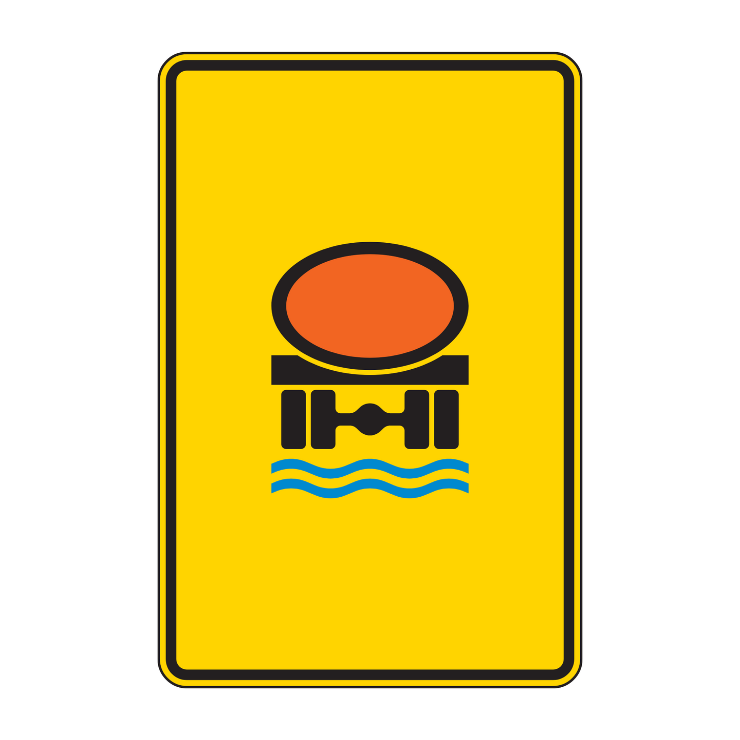 Verkehrszeichen „Vorwegweiser für Fahrzeuge mit wassergefährdender Ladung, ohne Pfeilsymbol“ – VZ 442-52