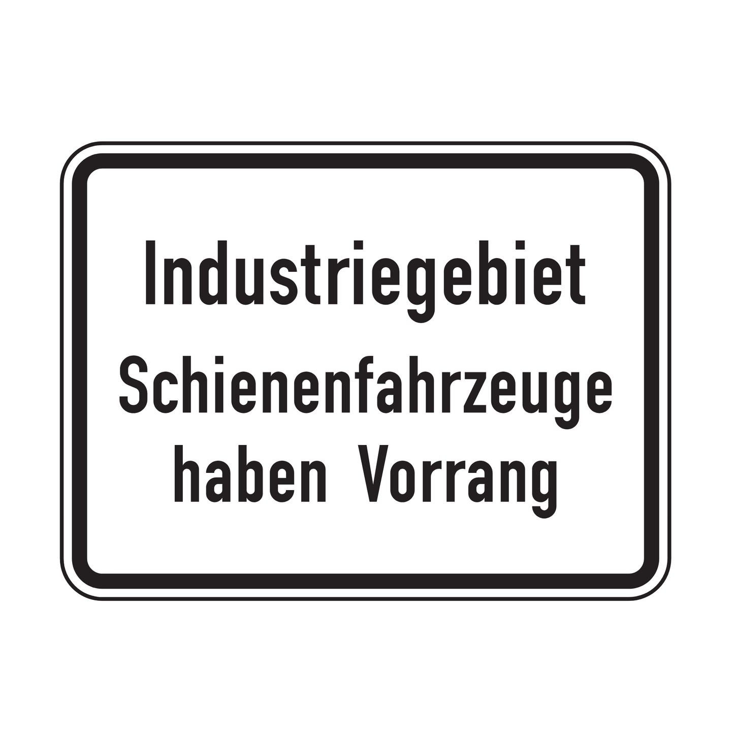 Verkehrszeichen "Industriegebiet Schienenfahrzeuge haben Vorrang (zu Z. 201)" – VZ 1008-32