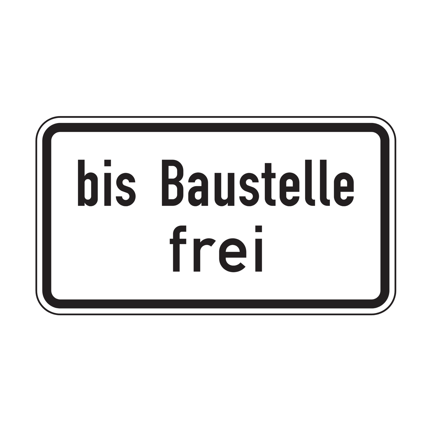 Verkehrszeichen "bis Baustelle frei" – VZ 1028-31