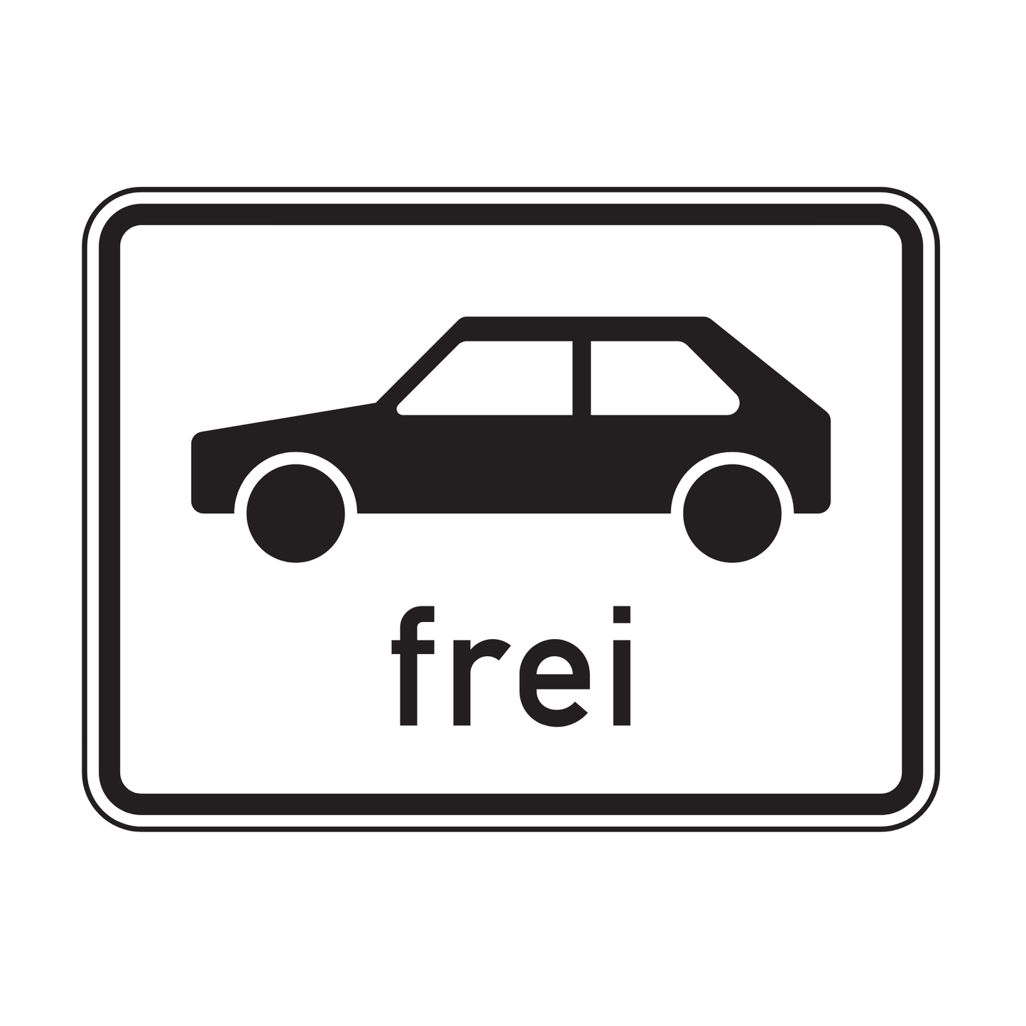 Verkehrszeichen "Personenkraftwagen frei" – VZ 1024-10