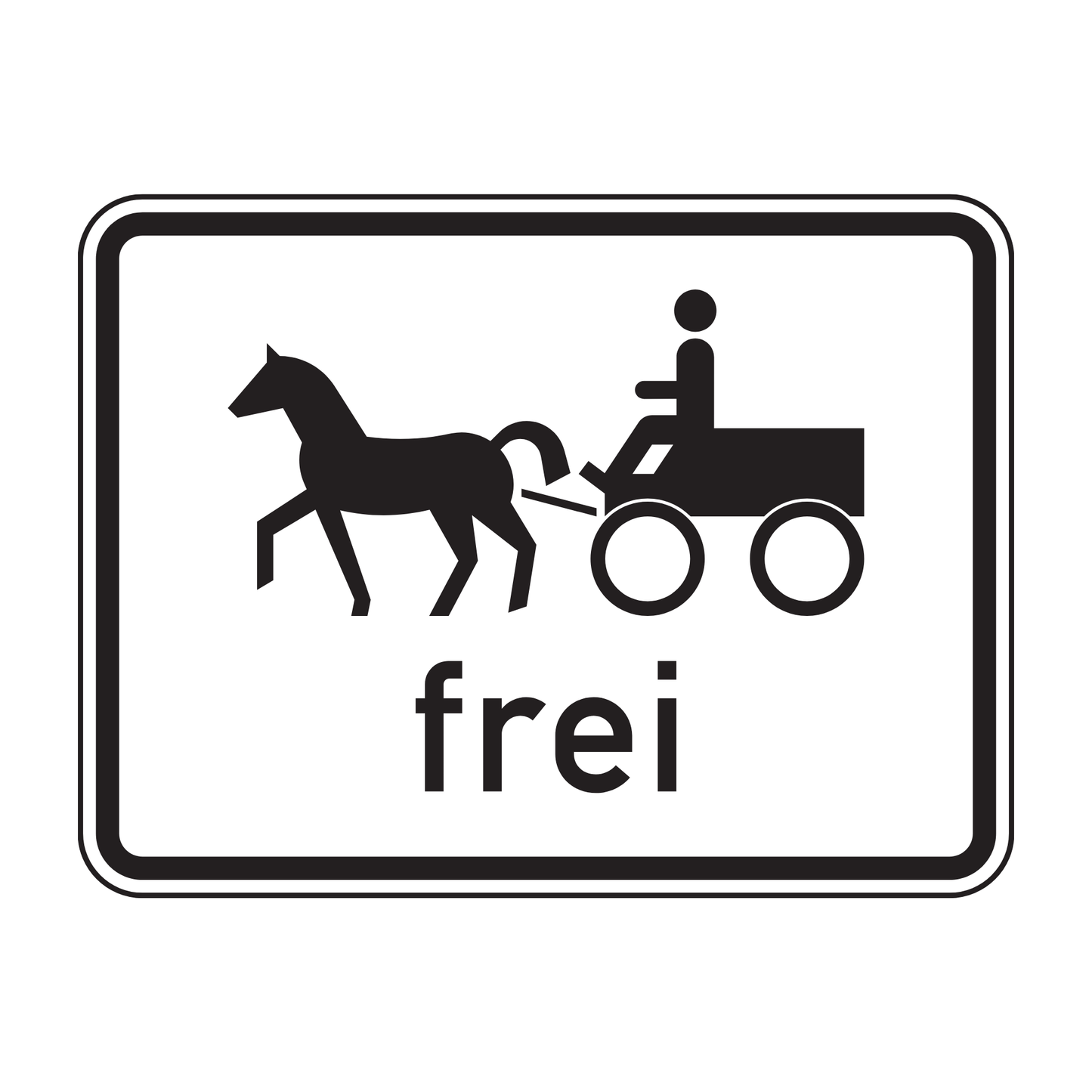 Verkehrszeichen "Gespannfuhrwerke frei" – VZ 1024-18