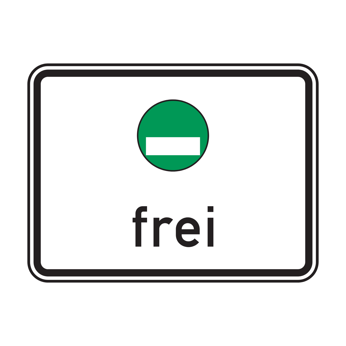 Verkehrszeichen "Freistellung vom Verkehrsverbot nach § 40 Abs. 1 BImSchG – grüne Plakette frei" – VZ 1031-52