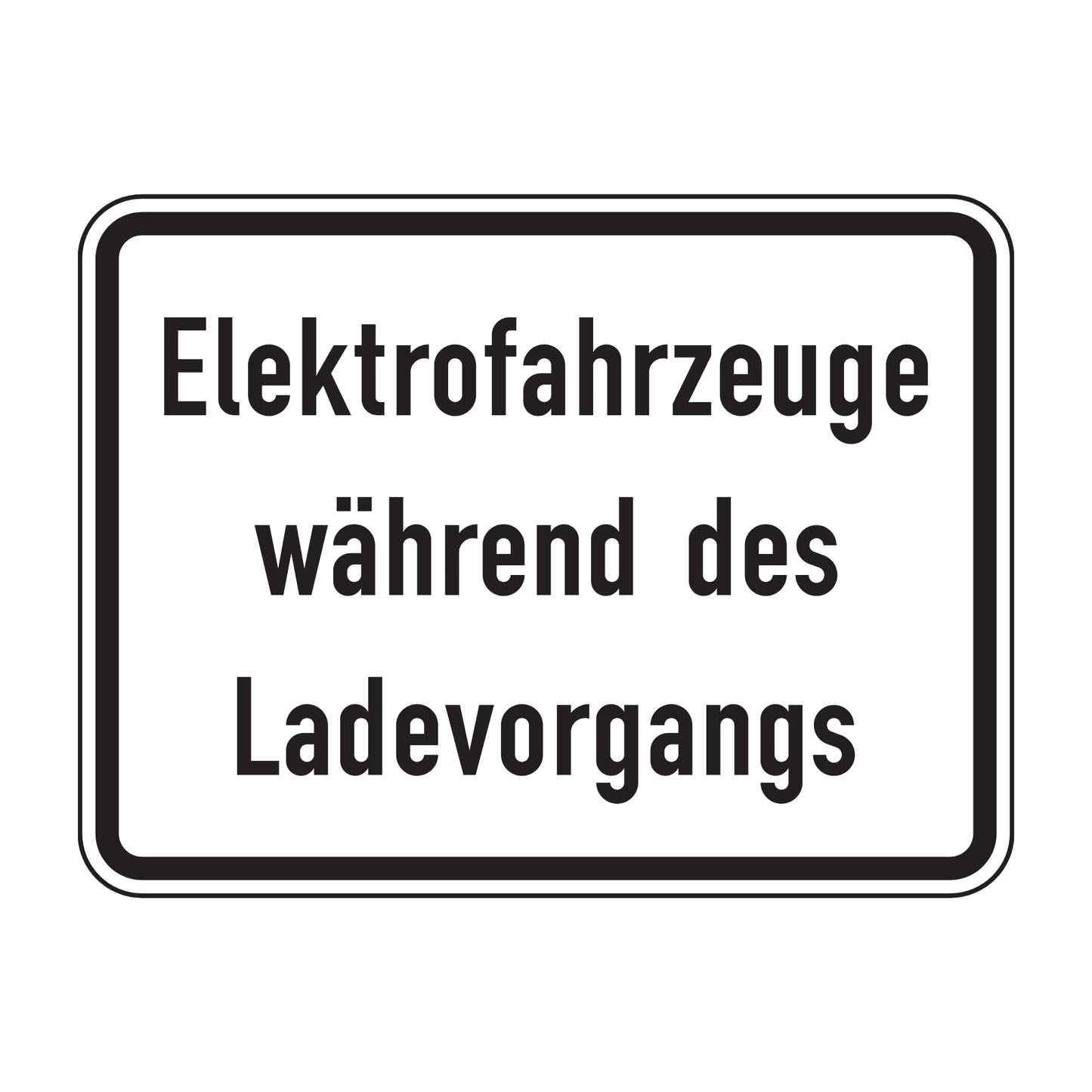 Verkehrszeichen "Elektrofahrzeuge während des Ladevorgangs frei" – VZ 1050-32