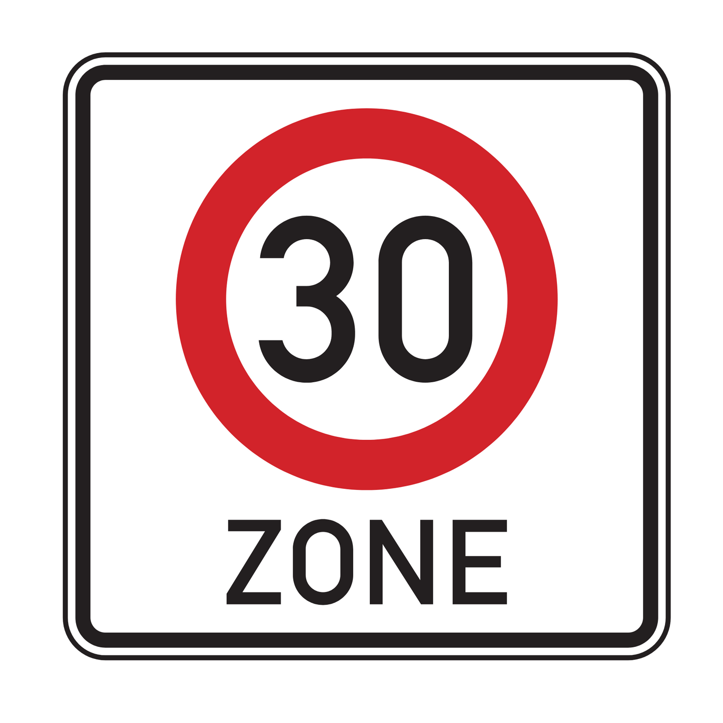 Verkehrszeichen "Beginn einer Tempo 30-Zone" - VZ 274.10