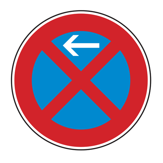 Verkehrszeichen "Absolutes Haltverbot Anfang (Aufstellung rechts)" - VZ 283-10