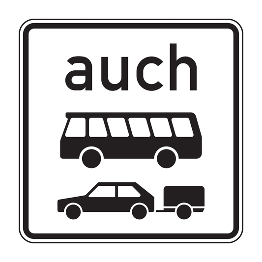 Verkehrszeichen "auch Kraftomnibusse und Pkw mit Anhänger" – VZ 1060-32