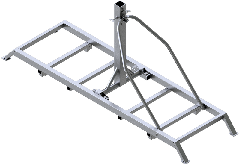 Schilderständer zur Aufnahme von 40 x 40 und 60 x 60 Schaftrohr Vorrichtung für 4 Fußplatten pro Seite