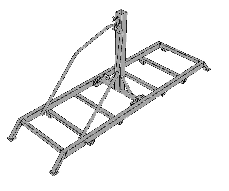 Schilderständer zur Aufnahme von 40 x 40 und 60 x 60 Schaftrohr Vorrichtung für 4 Fußplatten pro Seite