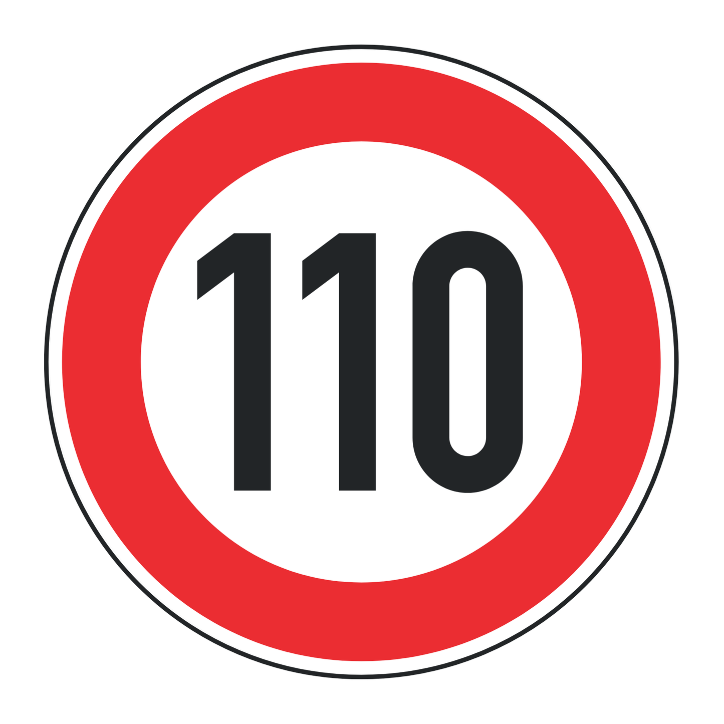 Verkehrszeichen "Zulässige Höchstgeschwindigkeit 110 km/h" - VZ 274-110