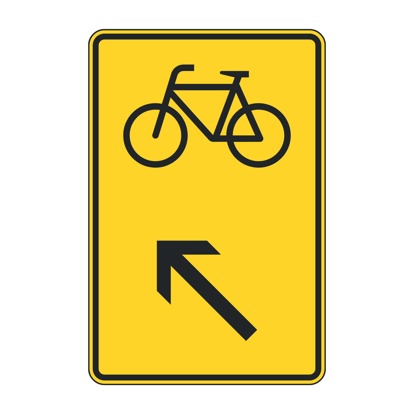 Verkehrszeichen „Wegweiser für Radverkehr, links einordnen“ - VZ 422-17