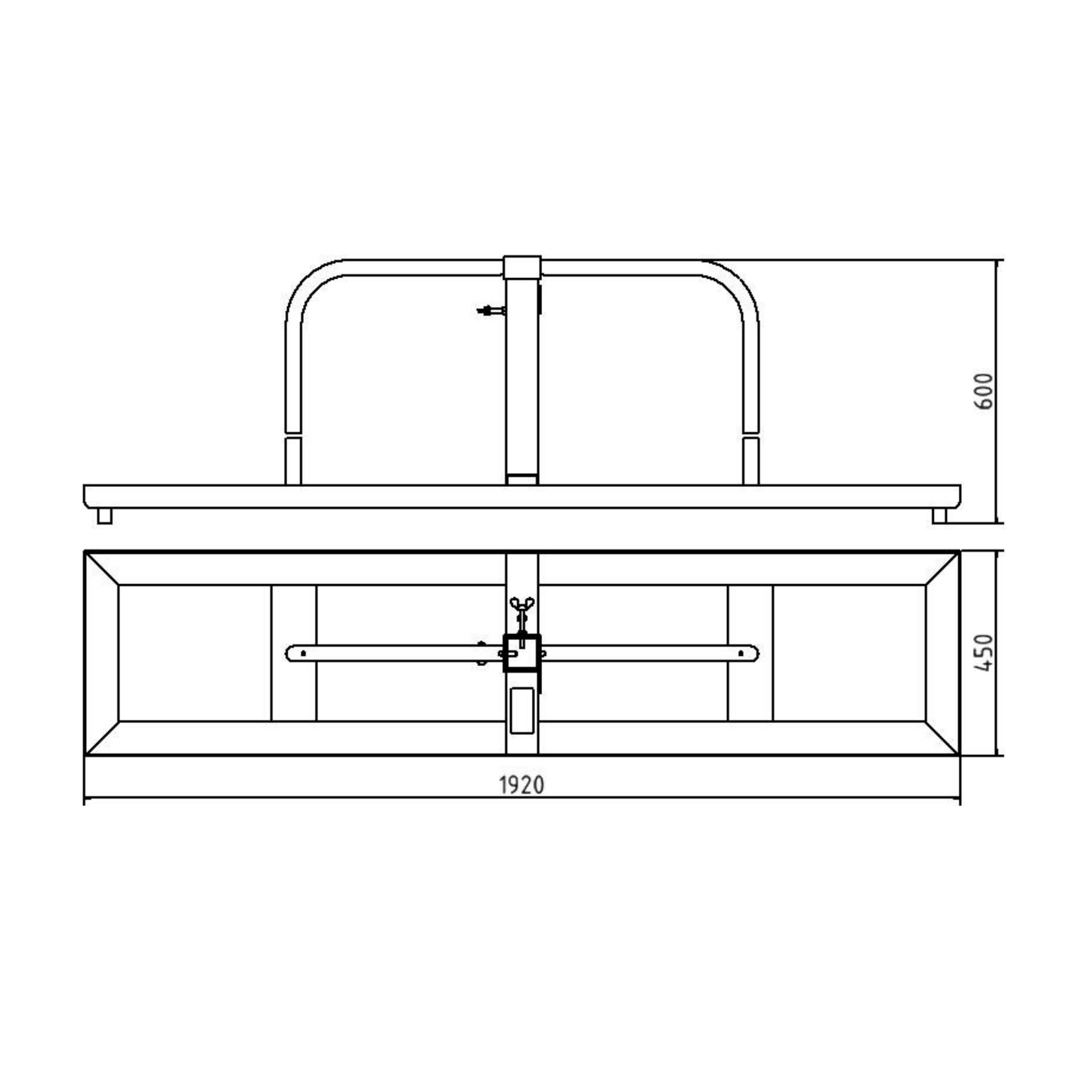 Schilderständer zur Aufnahme von 40 x 40 und 60 x 60 Schaftrohr Vorrichtung für 4 Fußplatten pro Seite