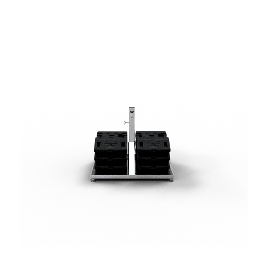 Schilderständer zur Aufnahme von 40 x 40 und 60 x 60 Schaftrohr Vorrichtung für 4 Fußplatten pro Seite