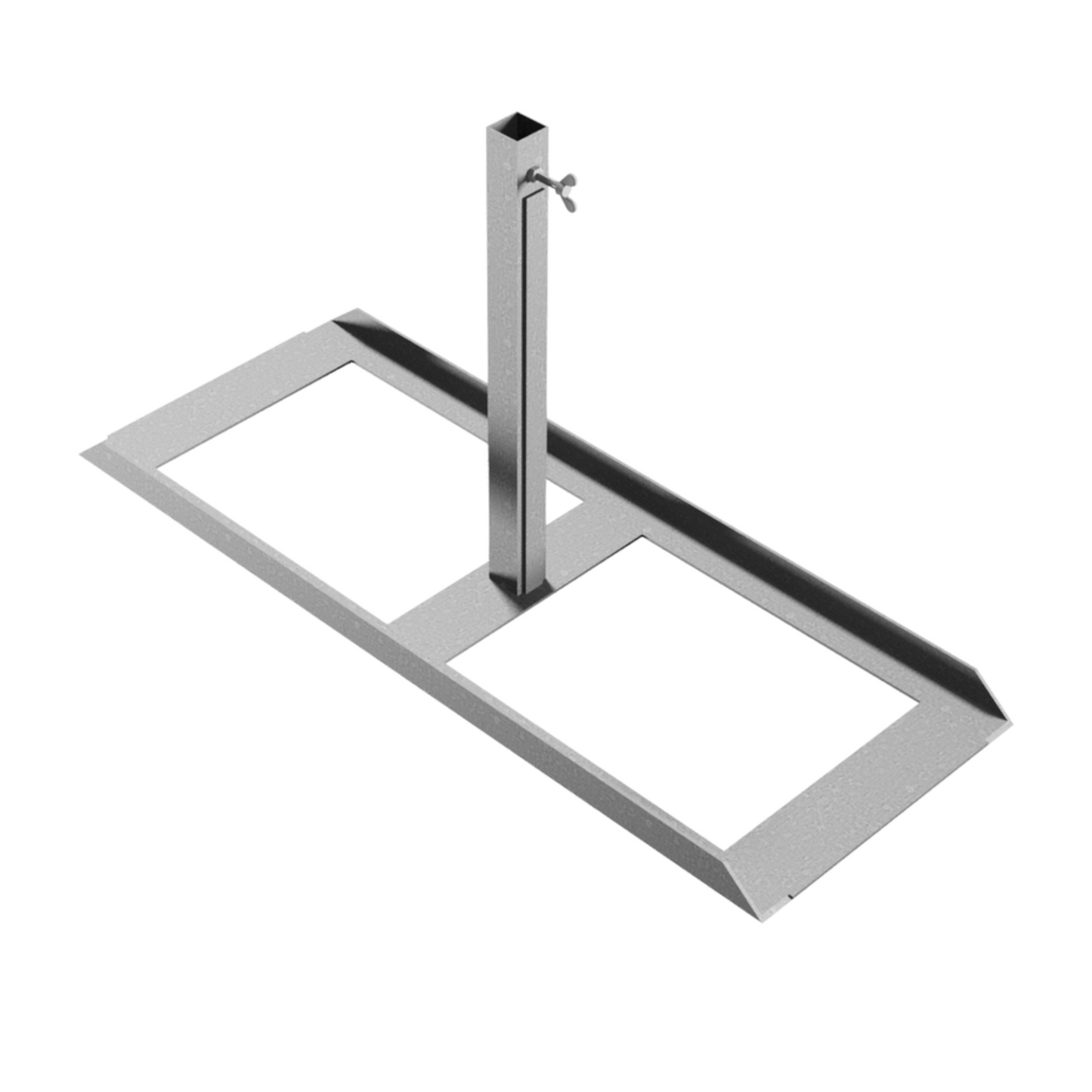 Schilderständer zur Aufnahme von 40 x 40 Schaftrohr Vorrichtung für 4 Fußplatten