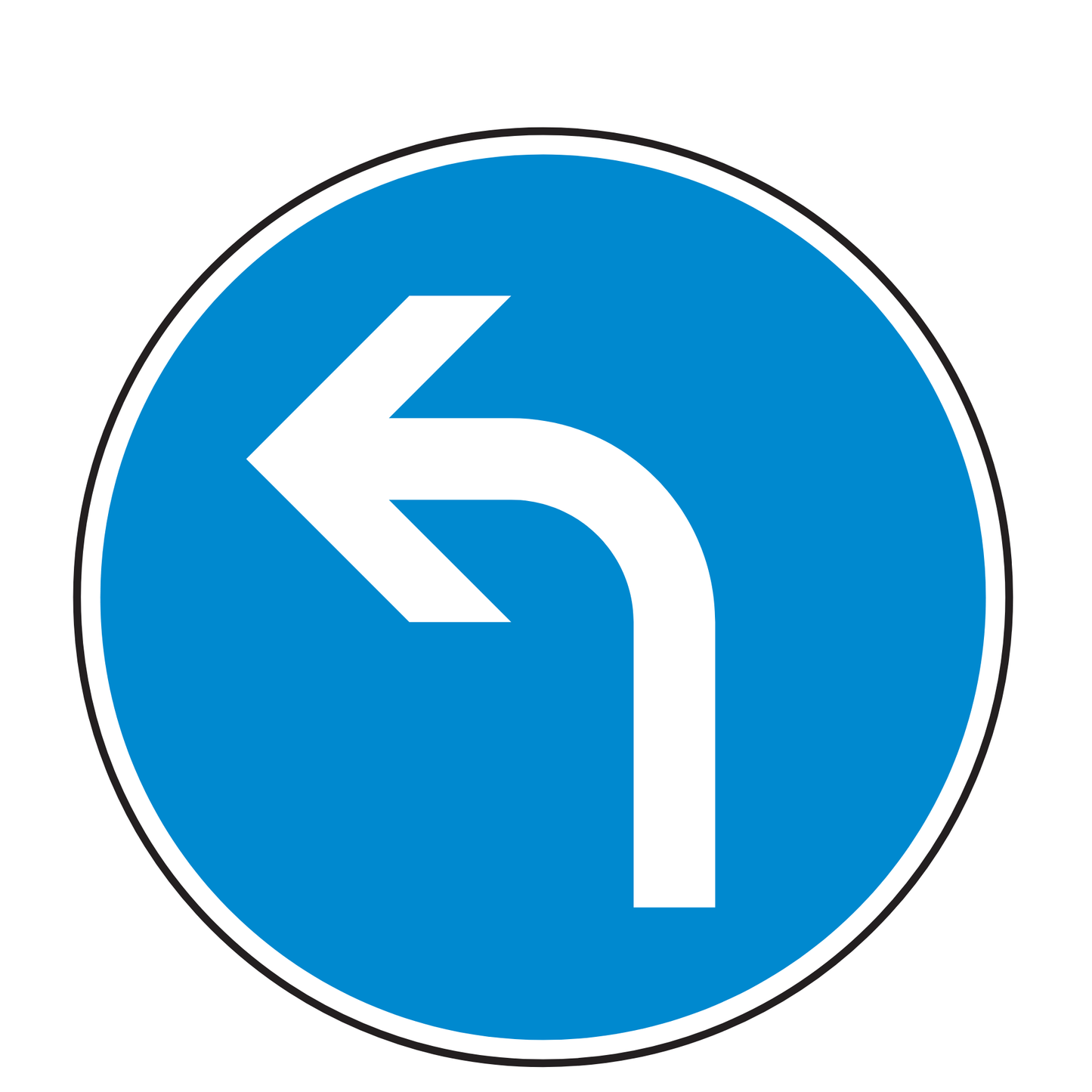 Verkehrszeichen "Vorgeschriebene Fahrtrichtung links" - VZ 209-10