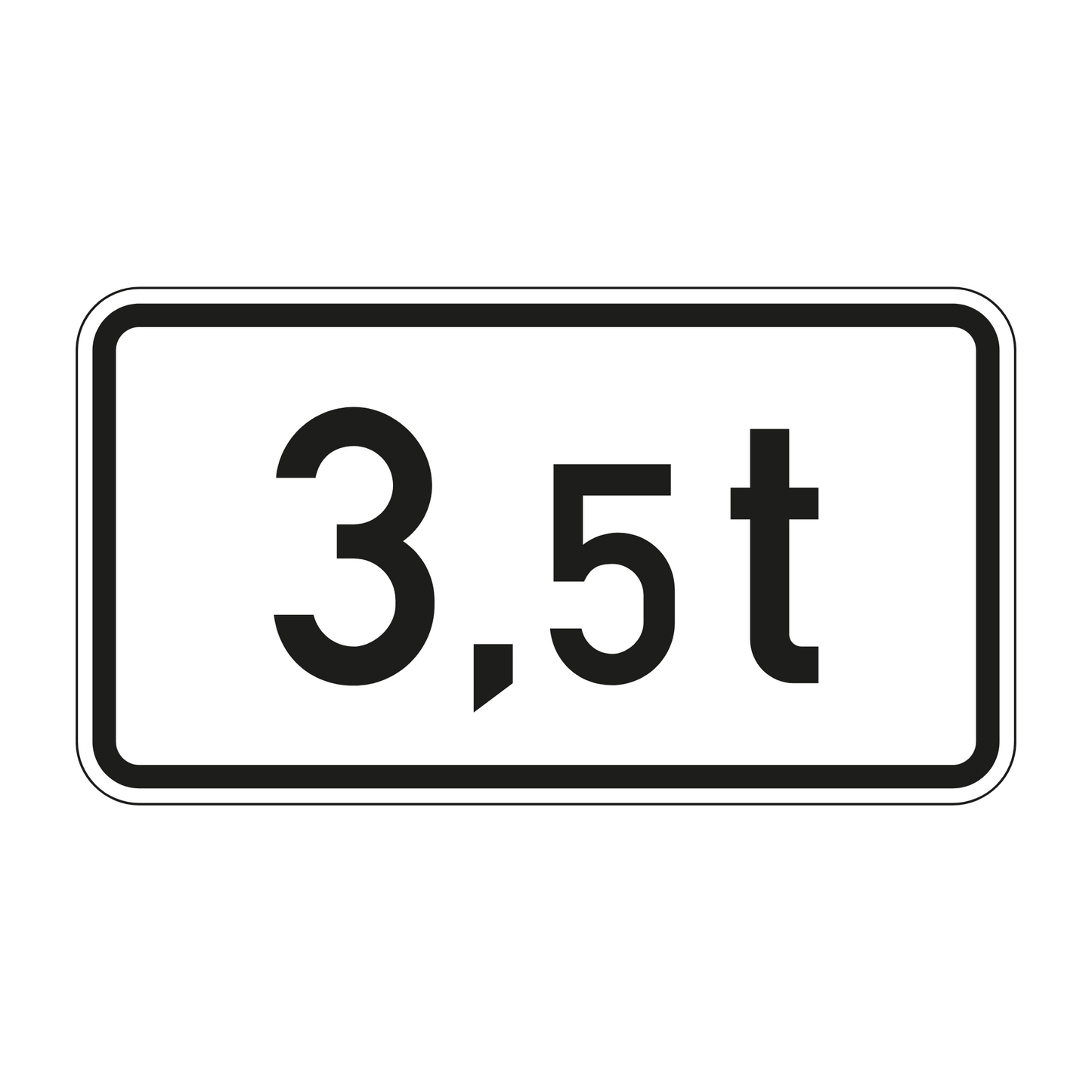 Verkehrszeichen "Massenangabe – 3,5t" – VZ 1053-55