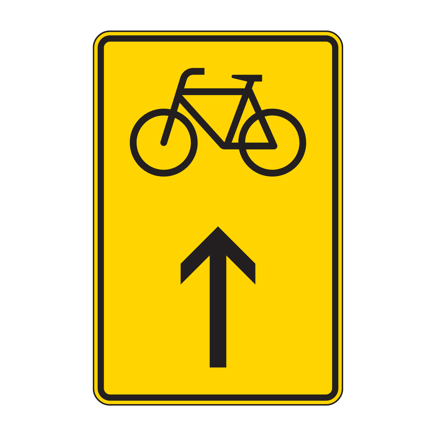 Verkehrszeichen „Wegweiser für Radverkehr geradeaus“ – VZ 422-36