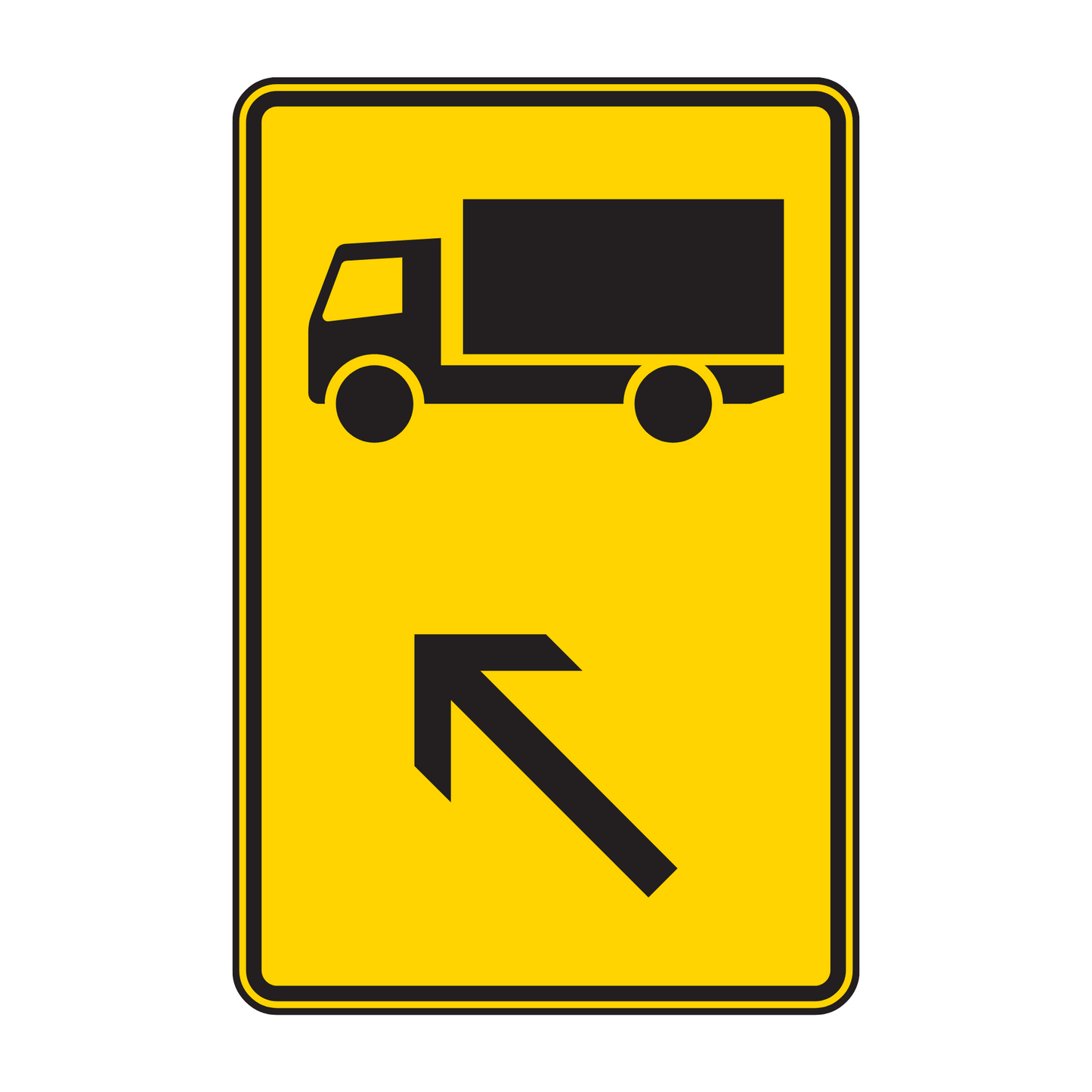 Verkehrszeichen „Wegweiser für Kfz mit einer zulässigen Gesamtmasse über 3,5t, links einordnen“ – VZ 422-11