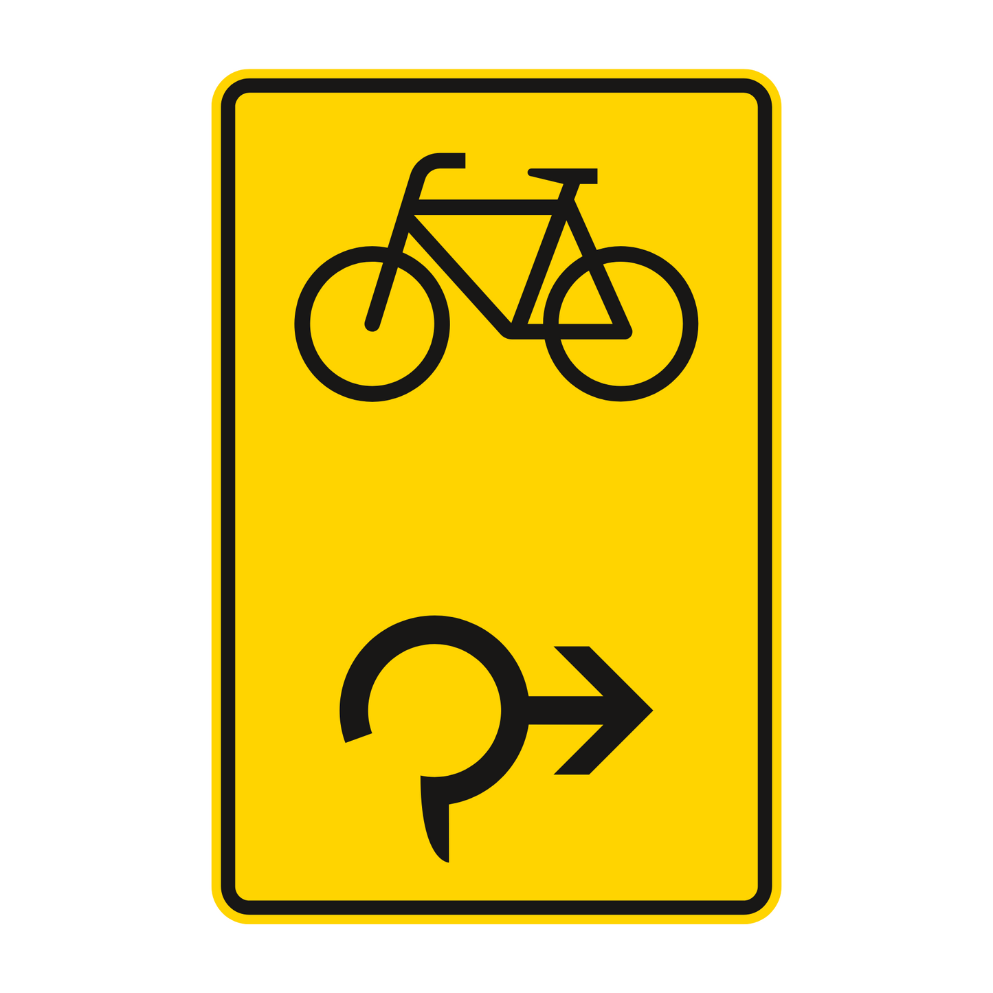 Verkehrszeichen „Vorwegweiser für Radverkehr im Kreisverkehr, rechtsweisend“ – VZ 442-27