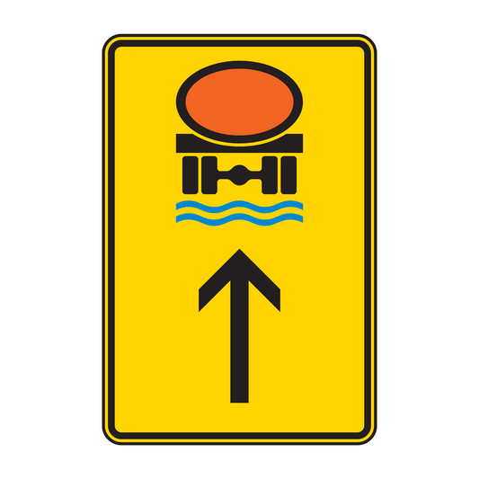 Verkehrszeichen „Wegweiser für Fahrzeuge mit wassergefährdender Ladung, geradeaus“ – VZ 422-34