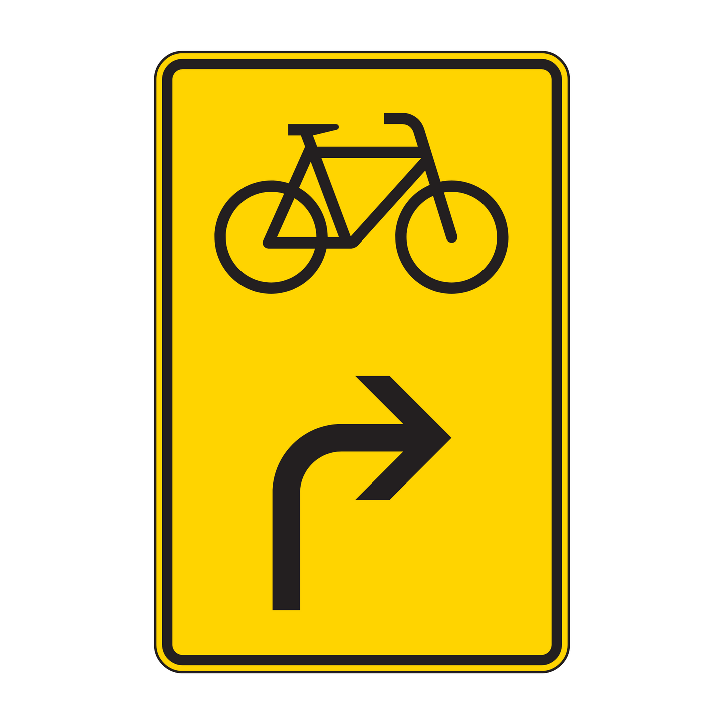 Verkehrszeichen „Vorwegweiser für Radverkehr rechtsweisend“ – VZ 442-23