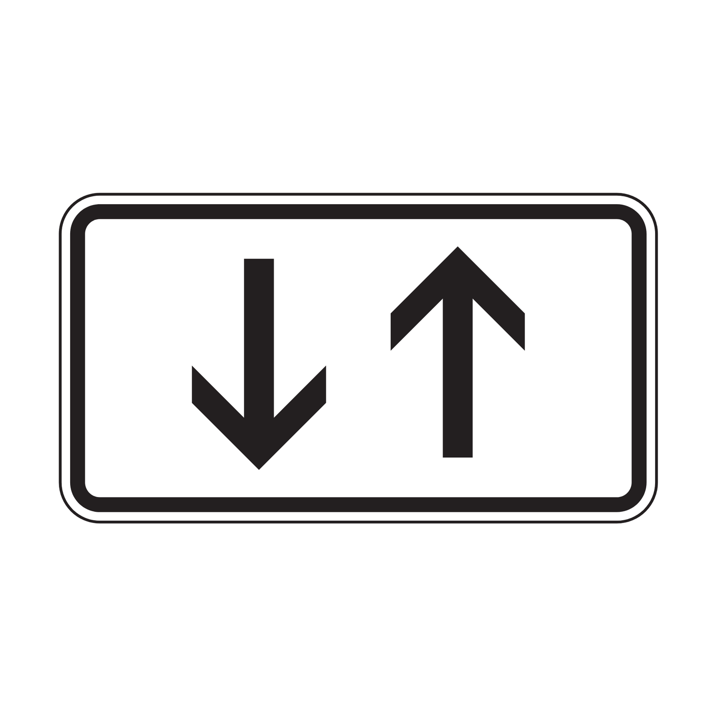 Verkehrszeichen "Beide Richtungen, zwei gegengerichtete senkrechte Pfeile" – VZ 1000-31