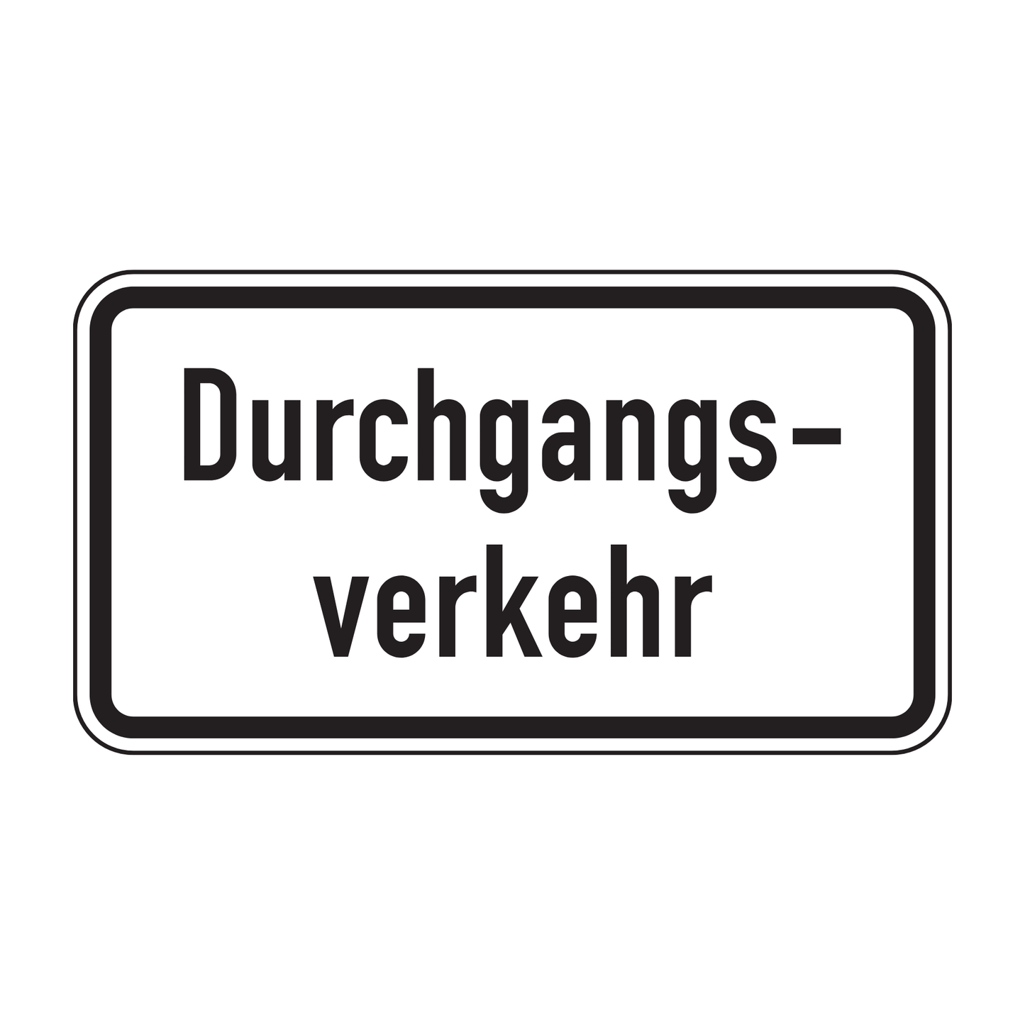 Verkehrszeichen "Durchgangsverkehr" – VZ 1053-36