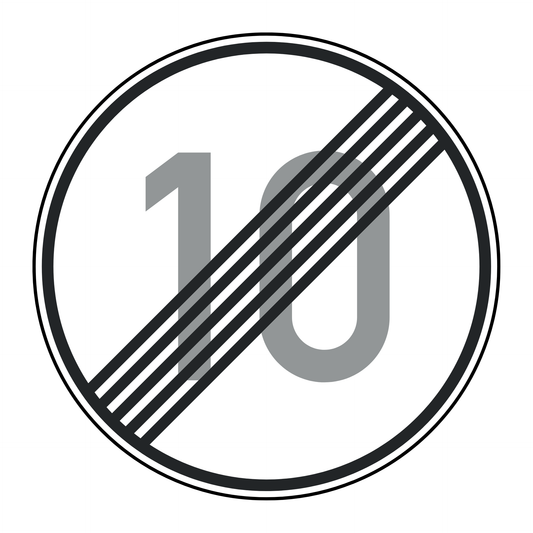 Verkehrszeichen "Ende der zulässigen Höchstgeschwindigkeit 10 km/h" - VZ 278-10