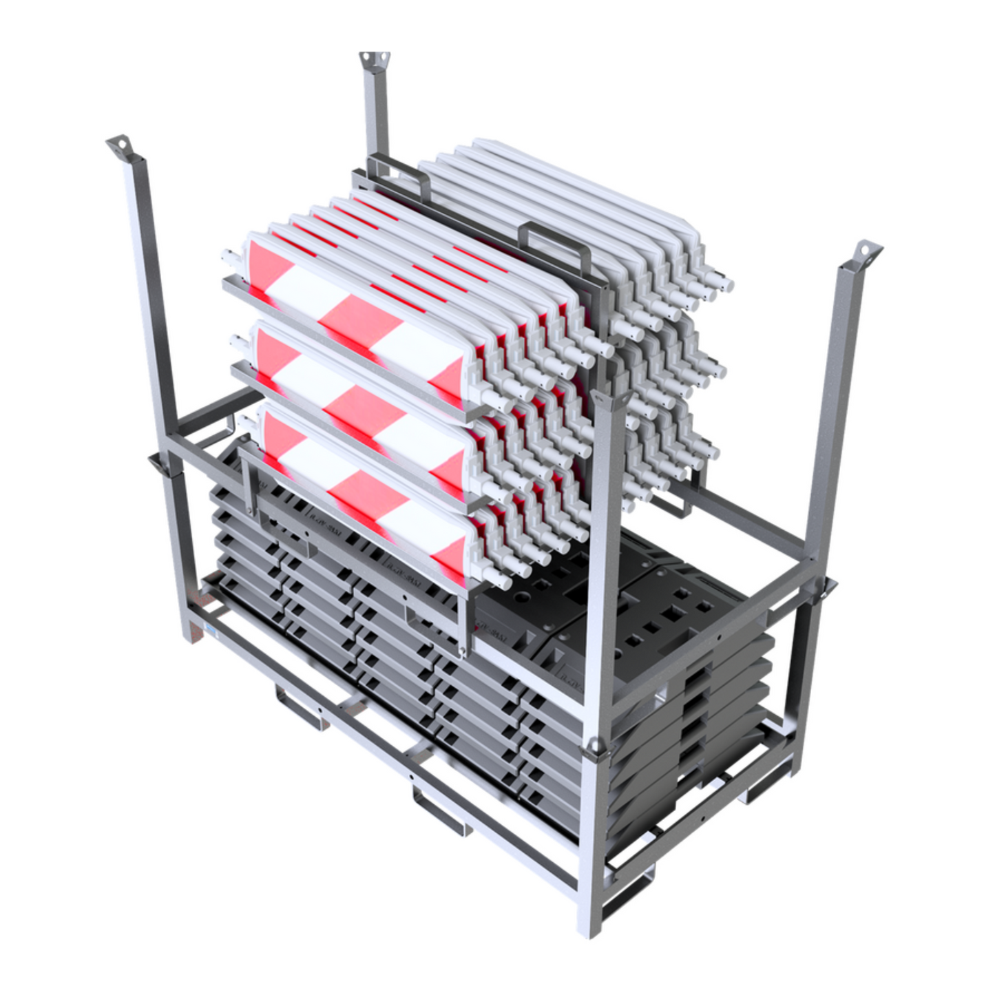 Lager- und Transportpalette für 30 Fußplatten