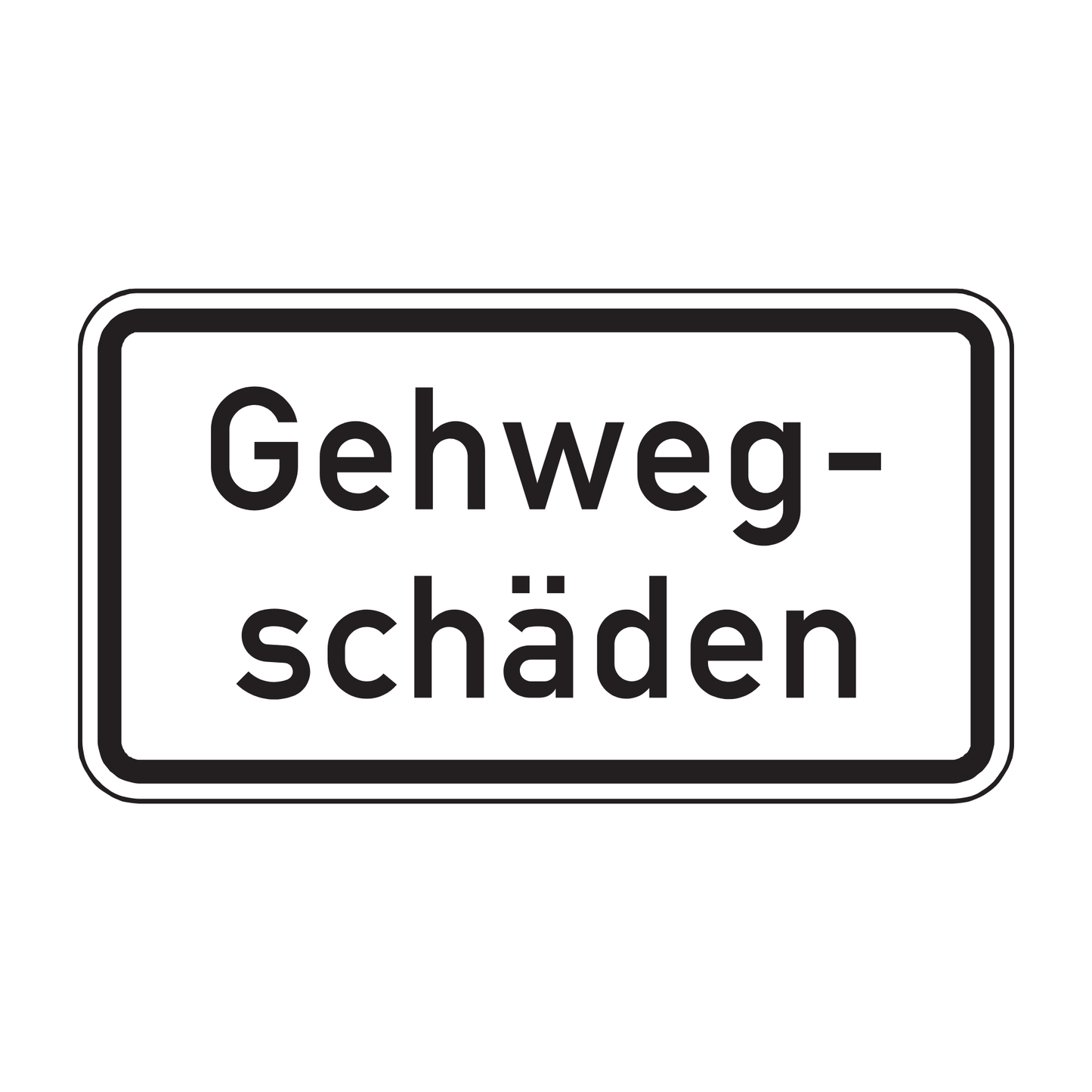 Verkehrszeichen "Gehwegschäden" – VZ 2009