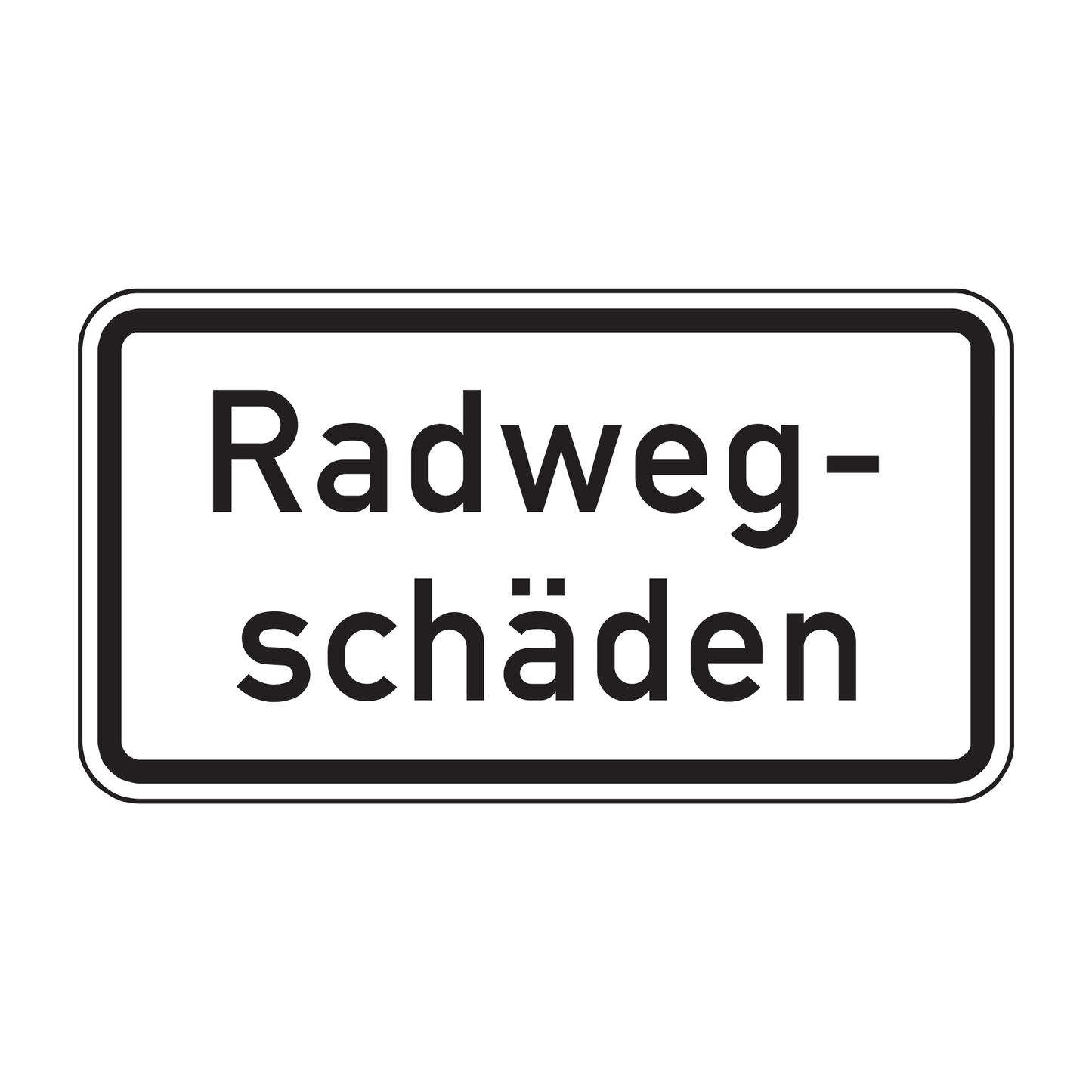 Verkehrszeichen "Radwegschäden" – VZ 2010