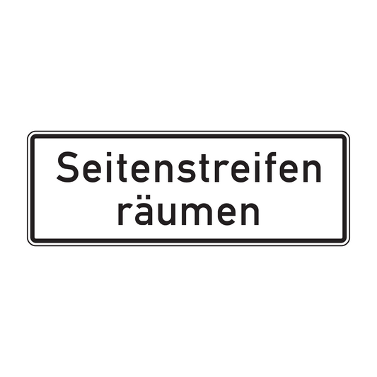 Verkehrszeichen "Seitenstreifen räumen" – VZ 1013-51