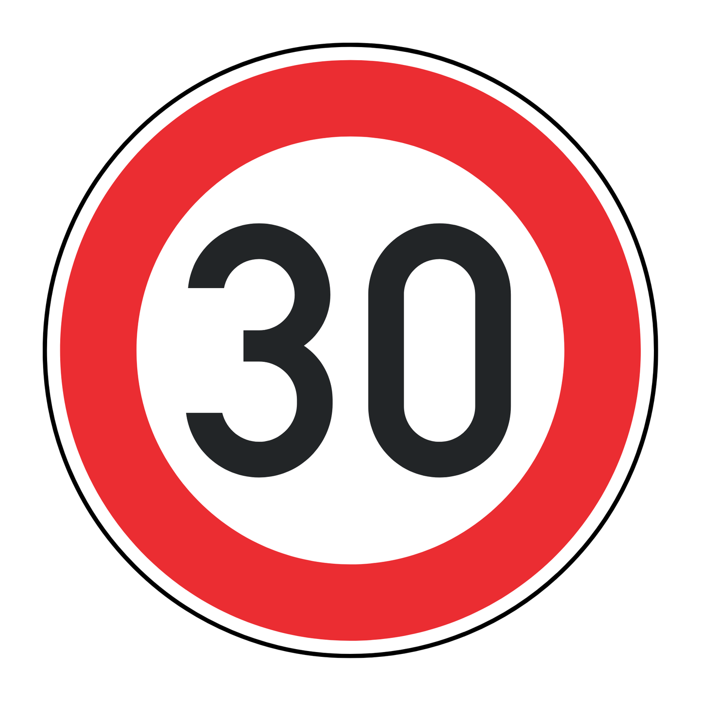 Verkehrszeichen "Zulässige Höchstgeschwindigkeit 30 km/h" - VZ 274-30