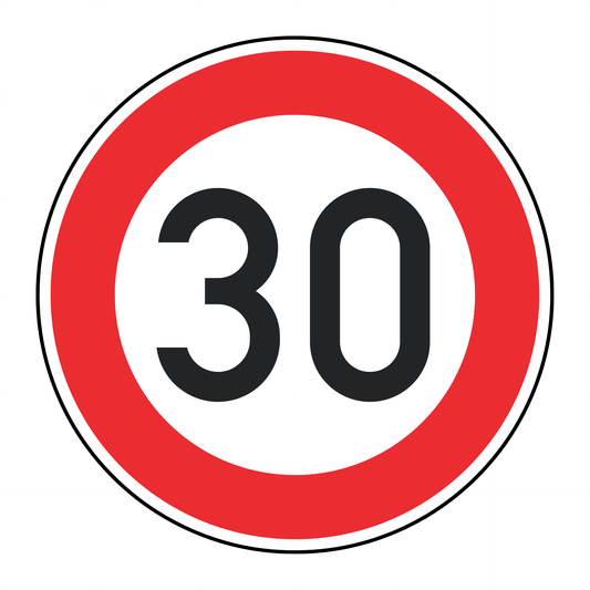 Verkehrszeichen "Zulässige Höchstgeschwindigkeit 30 km/h" - VZ 274-30