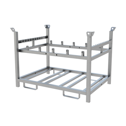 Lager- und Transportpalette für 10 Baken, Fußplatten und Lampen