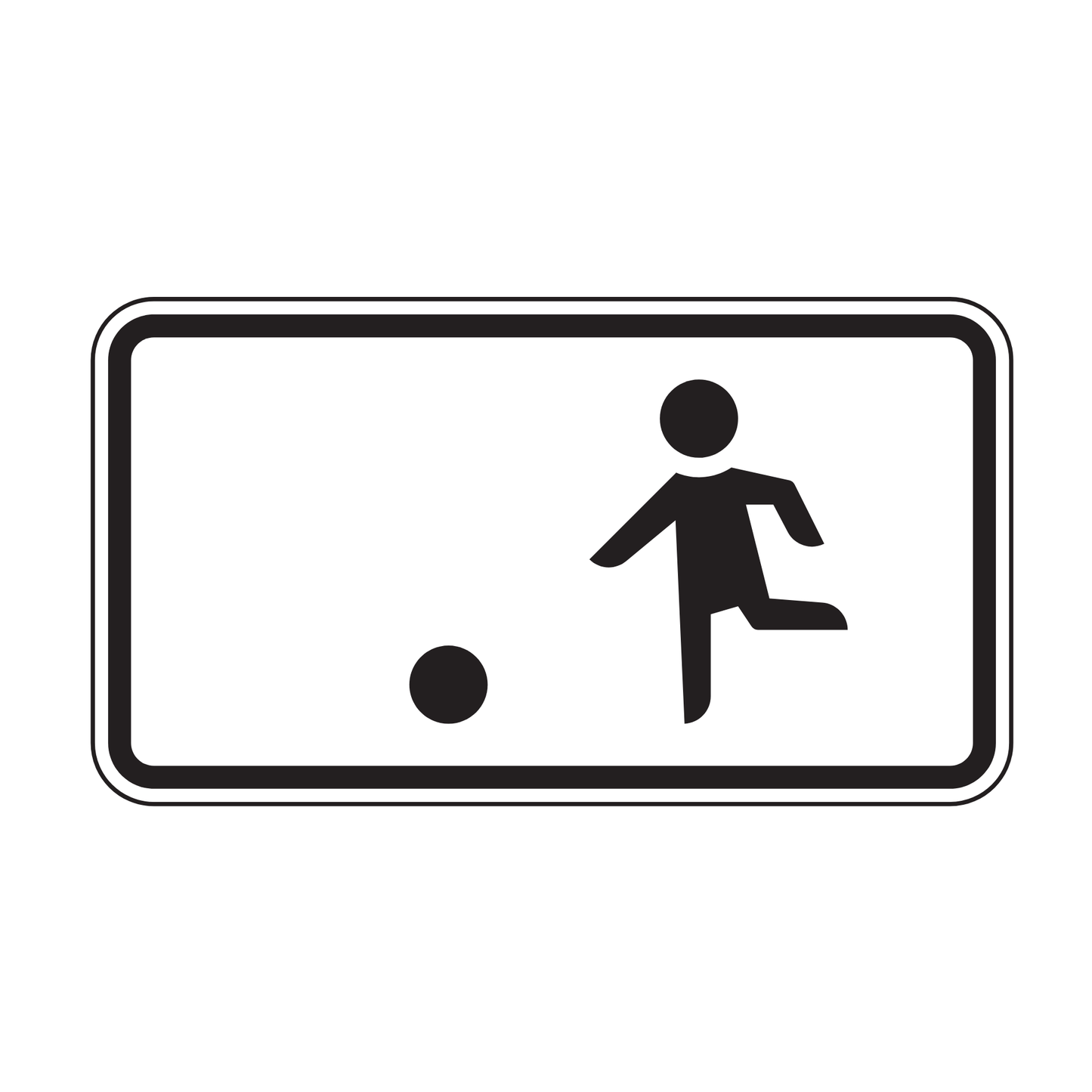 Verkehrszeichen "erlaubt Kindern auch auf der Fahrbahn und auf dem Seitenstreifen zu spielen" – VZ 1010-10