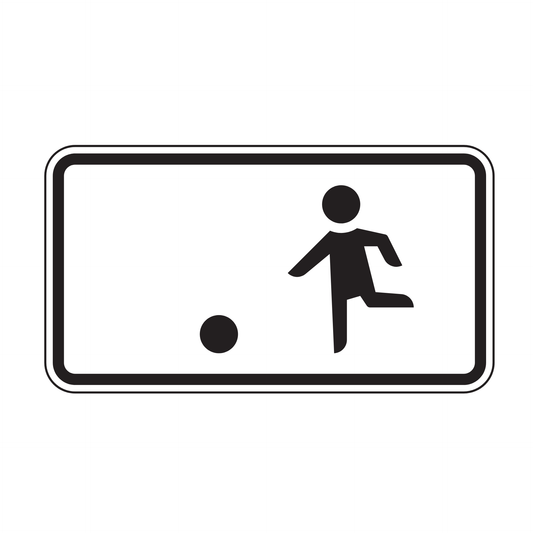 Verkehrszeichen "erlaubt Kindern auch auf der Fahrbahn und auf dem Seitenstreifen zu spielen" – VZ 1010-10