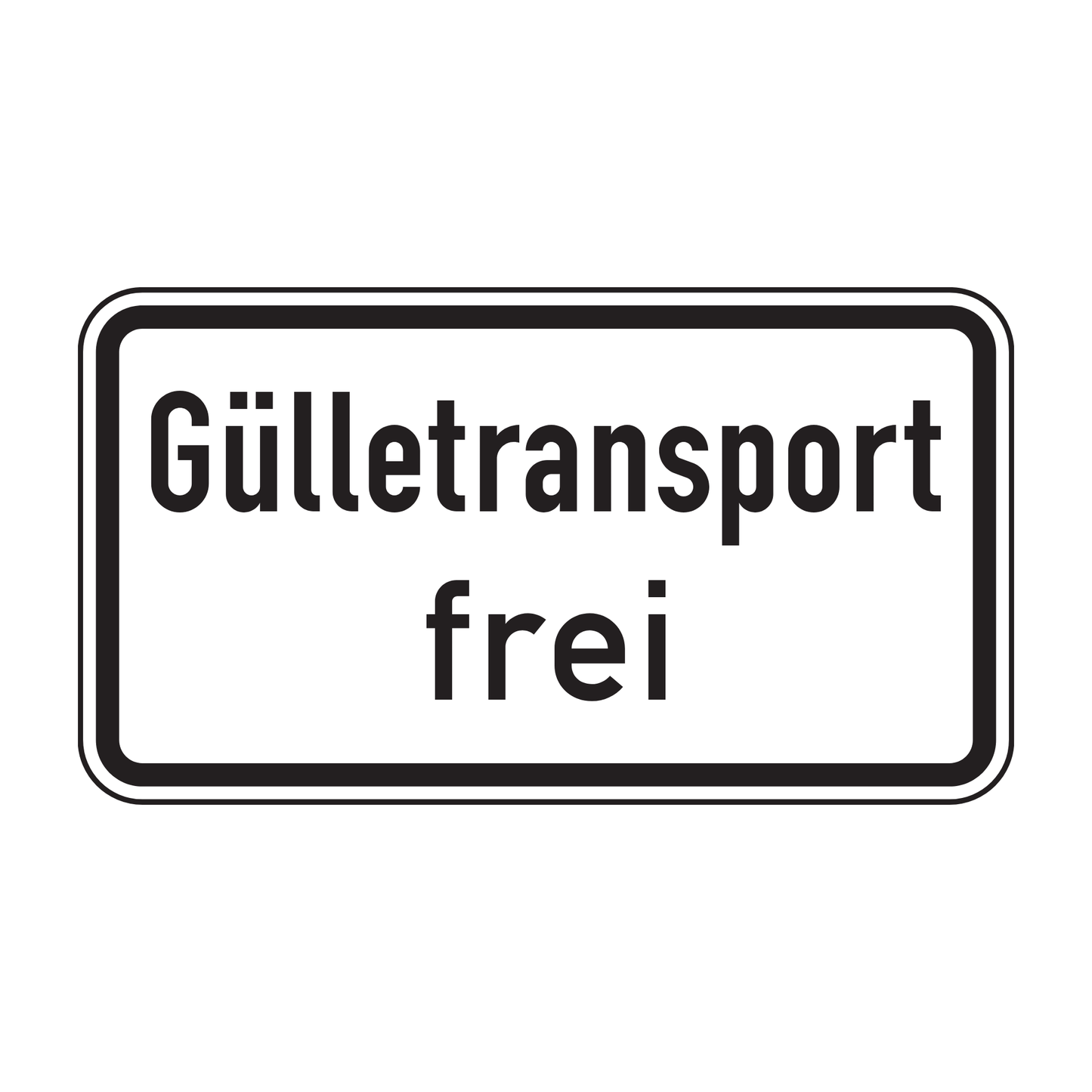 Verkehrszeichen "Gülletransport frei" – VZ 1026-62