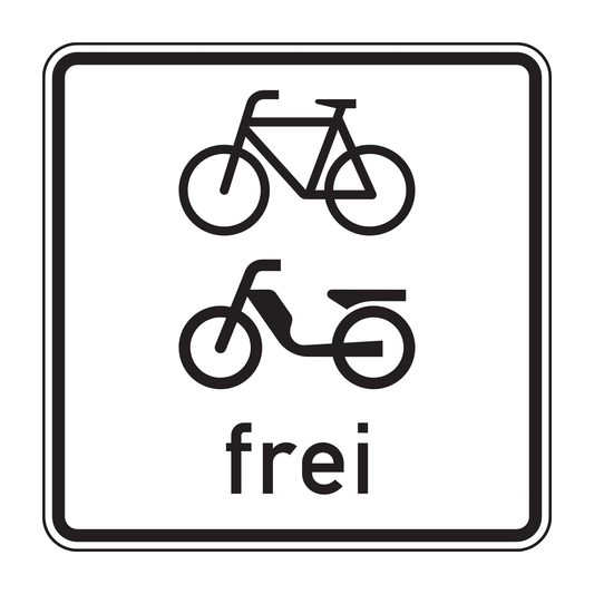 Verkehrszeichen "Radverkehr und Mofas frei" – VZ 1022-14