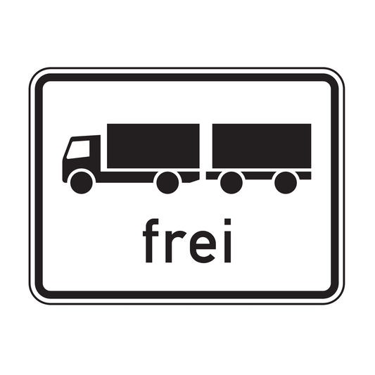 Verkehrszeichen "Lastkraftwagen mit Anhänger frei" – VZ 1024-13