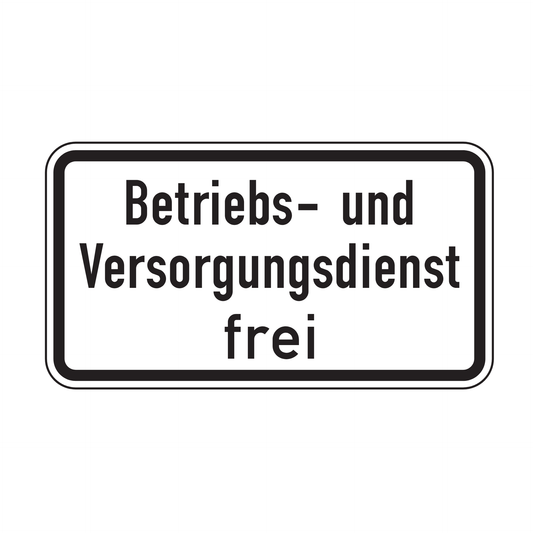 Verkehrszeichen "Betriebs- und Versorgungsdienst frei" – VZ 1026-39